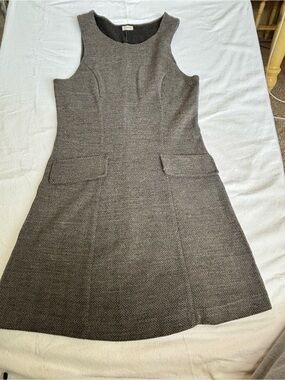 United Colors Of Benetton Gray Herringbone Sleeveless Shift Dress